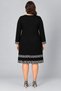 Plus Size Long Sleeve Viscose Dress with Zebra Print on the Sleeves and Skirt - 3