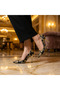 Valley Ethnic Pattern Closed Back Glittery Heeled Shoes - 6
