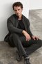 Sveny Men's Ottoman Fabric Dark Gray Top and Bottom Set - 3