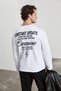 Ricamo Men's Printed Henley Collar Long Sleeve White T-Shirt