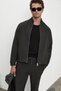 Sveny Men's Ottoman Fabric Dark Gray Top and Bottom Set - 4