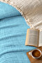 5-Layer Single Muslin Bedspread - Padded, 100% Cotton Quilt - 160X220 cm - Turquoise - 2