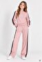 Salmon Girls' Sequined Heart Wide Leg Crew Neck Sweatpants Set 24814 - 2