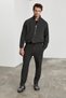 Sveny Men's Ottoman Fabric Dark Gray Top and Bottom Set - 6
