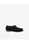 Suede Thin Sole Flat Shoes with Drawstring Detail