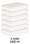 6-Piece 2600ml Refrigerator Organizer - Microwave Safe Leak-Proof Lid Kitchen Organizer Cream - 2