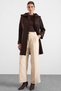 Snap Detailed Detachable Hooded Coat Brown 3190 - 2