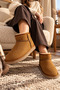 Women's Ankle Boots with Stone Detail, Fur Inside, and Thin Sole - 7