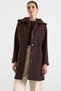 Snap Detailed Detachable Hooded Coat Brown 3190 - 4