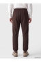 Brown Standard Fit 3 Thread Men's Trousers - 3