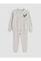 Gray Dinosaur Printed Boys' Tracksuit Set - 3