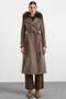 Premium Fabric Coat with Knit Stitching Detail and Detachable Fur K. Vi̇zon 3196-Tk - 2