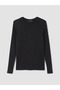Black Crew Neck Men's Thermal Pajama Top - 5