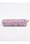 Purple Rabbit Design Zippered Pen Holder - Single Compartment Pen Holder Pencil Case