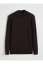 Brown Half Turtleneck Men's Knitwear Sweater - 5