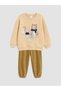 Beige Baby Boy Printed Sweatshirt and Pants - 2