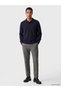 Navy Blue Polo Neck Men's Sweatshirt - 2