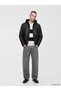Black Slim Fit Hooded Men's Leather Look Coat - 2