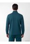 Petrol High Collar Men's Zippered Sweatshirt - 4