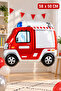 Fire Truck Foil Balloon 58X50 cm Helium Compatible Red Vehicle Themed Birthday Balloon