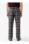 Anthracite Regular Fit Plaid Men's Pajama Bottoms - 4