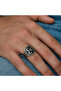 Silver Three Crescent Men's Ring - 5