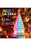 Christmas Tree Rgb Led Decorative Table Lamp, Multi-Colored Acrylic Christmas Decor and Night Light 24 Cm, Nrn-3159 - 2