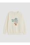 Khaki Dinosaur Printed Boys' 2-Piece Sweatshirt - 3