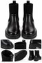 Women's Stretch Fabric Detailed Leather Boots Black - 3