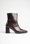 Women's 7.5 cm Thick Heeled Bitter Brown Patent Leather Winter Boots Tr05Mk01B - 2