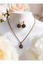 Zircon Stone Round Authentic Earring and Necklace Set