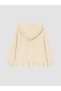 Beige Hooded Embroidered Girls' Sweatshirt - 4