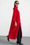 Batwing Sleeve Double Slit Casual Dress Red 9479-E - 2