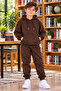 Boys' Hooded Rubberized Tracksuit with Rubberized Legs