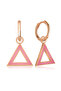 Silver Phosphorescent Pink Triangle Earrings - 4