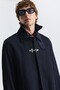 High Collar Metal Buttoned Trench Coat - 5