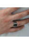 Silver Onyx Stone Knitted Patterned Men's Ring - 4
