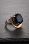 Women's Copper Ring Authentic Sapphire Natural Gemstone Adjustable Copper Ring - 3