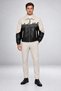 Men's Double-Colored Oversized Faux Leather Jacket with Fur Inside - 3