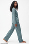 Green Leopard Printed Knitted Pajama Set 8078 - 4