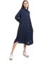 Womens Turned Down Neck Buttons Closure Plain Modern - 3