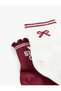 Bow Patterned 2-Piece Sock Set - 3