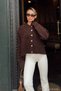 Soft Textured Brown Knitted Cardigan with Side Slits - 3