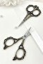 Bronze Antique Promise Engagement Scissors, Brass Decorative Ribbon Opening Special Occasion Ceremony Sewing Embroidery Scissors Silver - 3