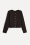 Women's Brown Crew Neck Cardigan
