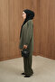 Women's Black Draped Two-Piece Set - Crew Neck Oversize Tunic Pantalon Hijab Set - 4