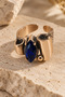 Women's Copper Ring with Sapphire Natural Gemstone Marquise Cut Adjustable Copper Ring - 2