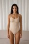 Women's Capless Velcro Plain Pattern Skin Body Suit - 2