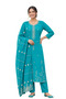Women's Roman Fabric Embroidered Kurta with Pant and Jacquard Dupatta Set - 2
