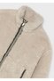Girl's Cream Velvet Coat - 5